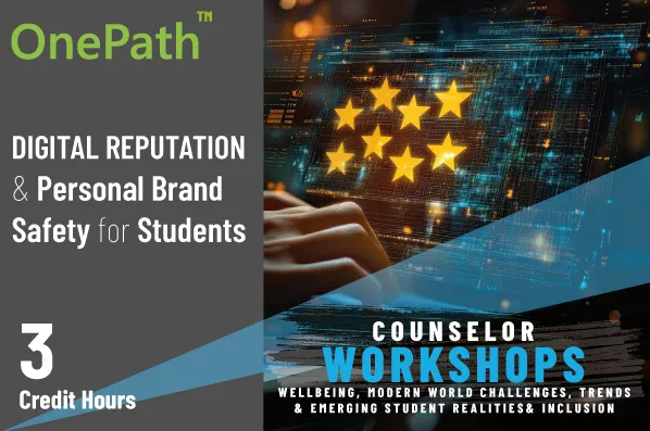 School counselor teaching students digital reputation online behavior and personal brand safety