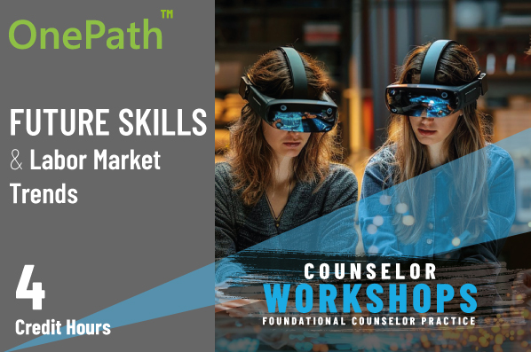 School counselor presenting future skills and labor market trends to support student career planning