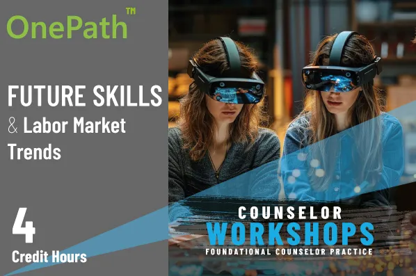 School counselor presenting future skills and labor market trends to support student career planning