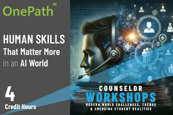 School counselor helping students build empathy communication and human skills for an AI world