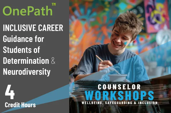 School counselor providing inclusive career guidance for students of determination and neurodiverse learners
