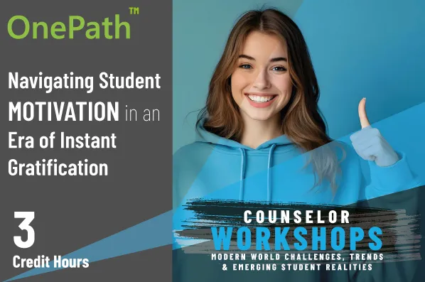 School counselor helping students build motivation perseverance and long-term thinking in a digital age