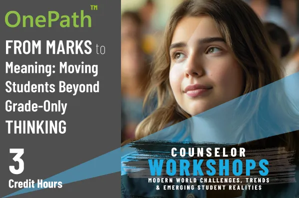 School counselor guiding students beyond grades toward purpose strengths and meaningful career pathways